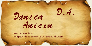 Danica Aničin vizit kartica